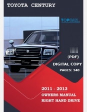 TOYOTA CENTURY 2011 2012 2013 OWNERS MANUAL IN ENGLISH